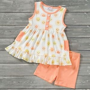 Sunshine Kids Matching Set - Peach and White